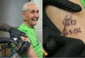A 104 ans, il se fait tatouer et entre dans le Guinness des records!